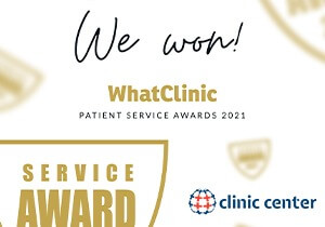 Clinic Center, awarded for excellence in patient service by WhatClinic.com